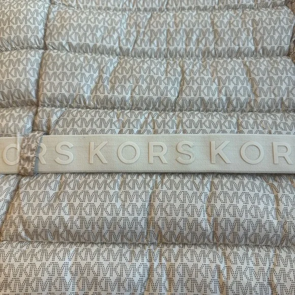 Michael Kors Monogrammed Puffer Jacket with Fur Hood - Picture 10 of 13